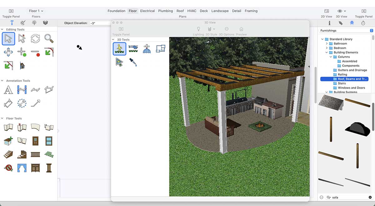 Ground Fill Region tool inside workspace