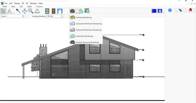 The chalet elevation in the ClearView style