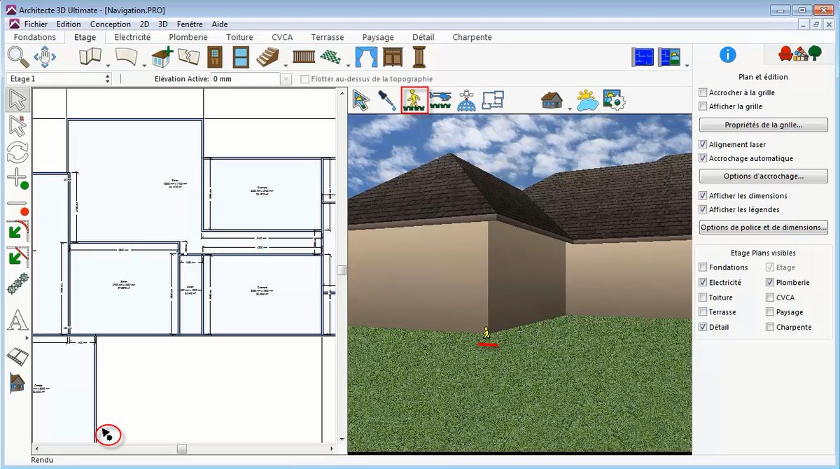 Walking through the rooms of the house in 3D