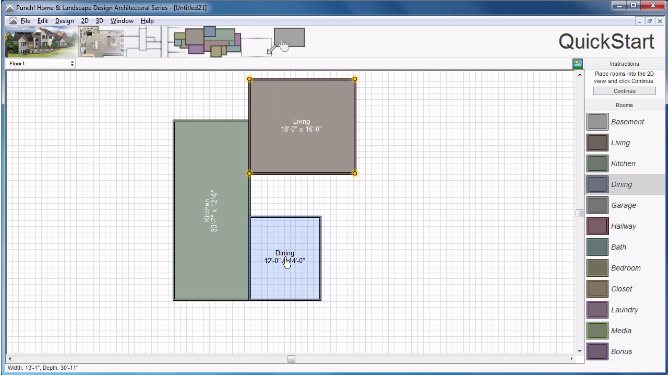 Resizing a room by dragging its corner