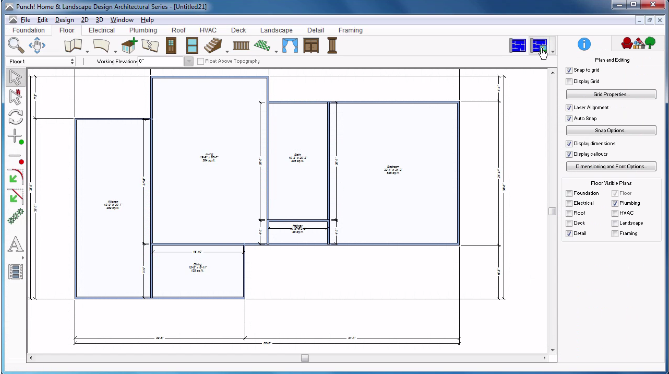 The finished layout opened as a 2D floor plan