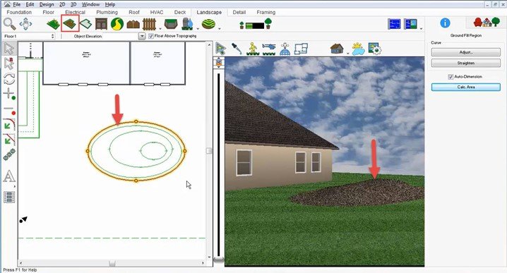 Drawing a ground fill region around the bank